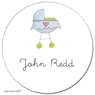 Sugar Cookie Gift Stickers - Bassinet Boy Sugar Cookie Gift Stickers - Bassinet Boy
